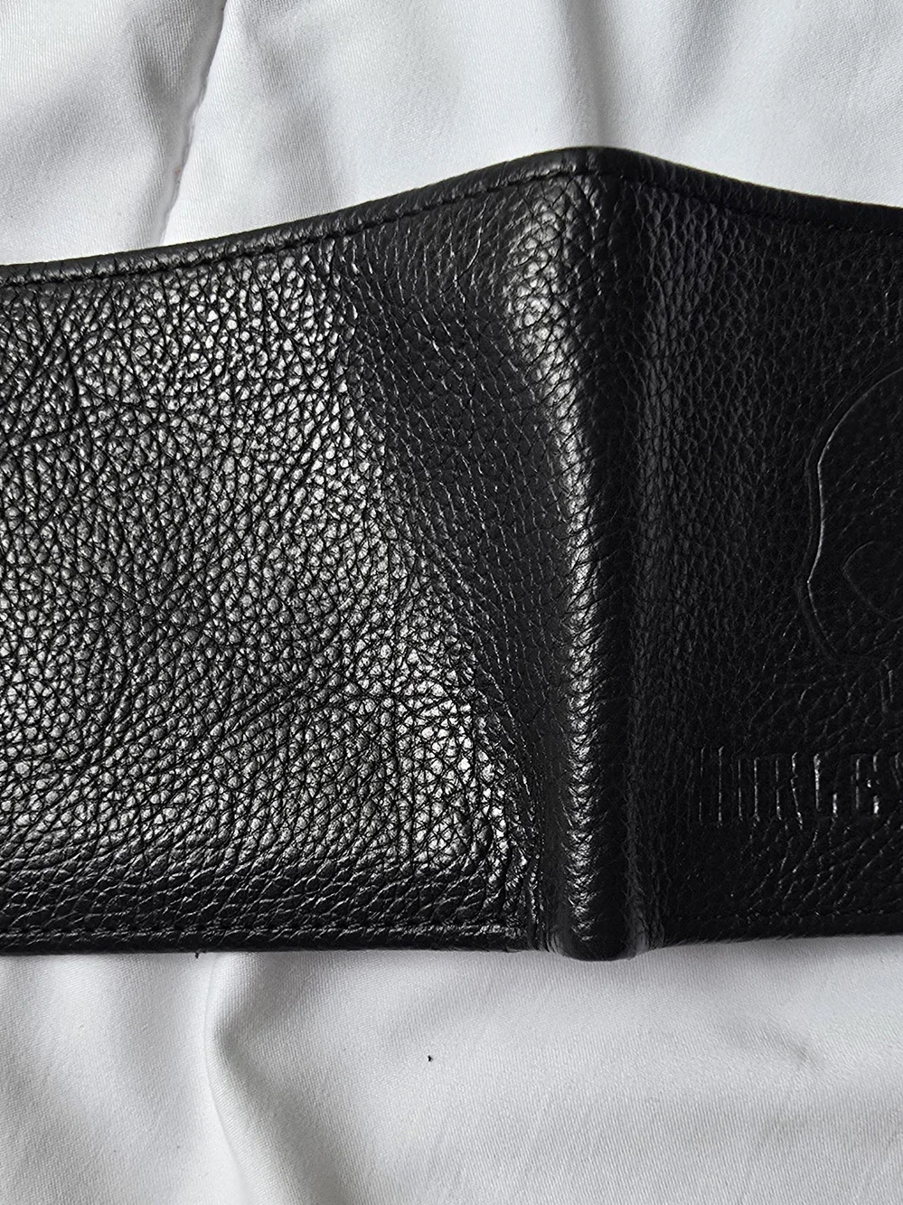 Harley Davidson Black Skull Leather Bifold Wallet